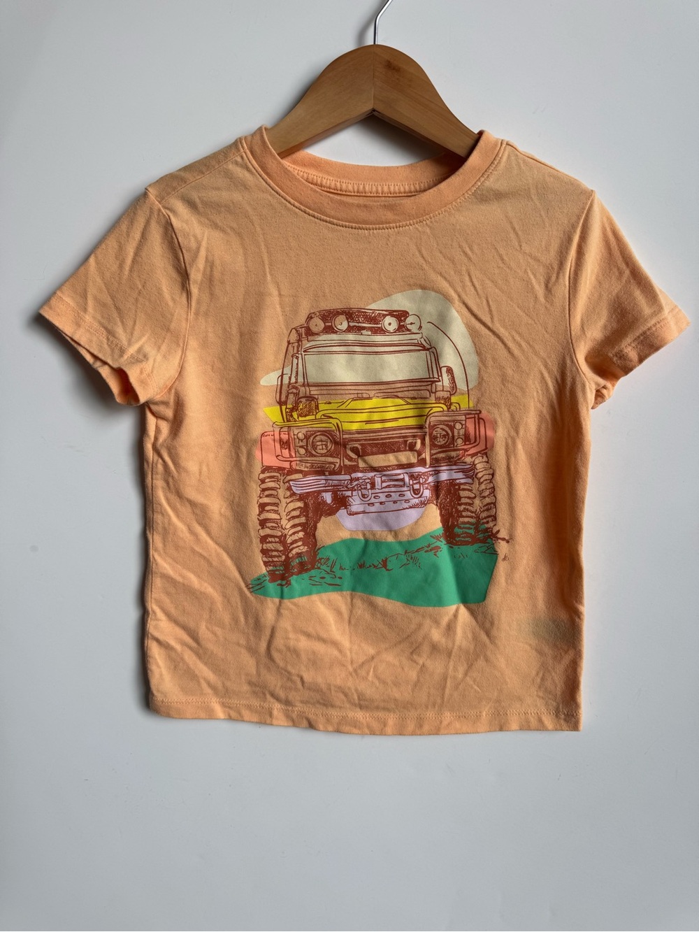 Boys Cat & Jack Peach Short-Sleeve Tee with Off-Road Truck Graphic